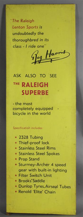 A large Raleigh advertising poster: 72 x 71in. & 72 x 24in